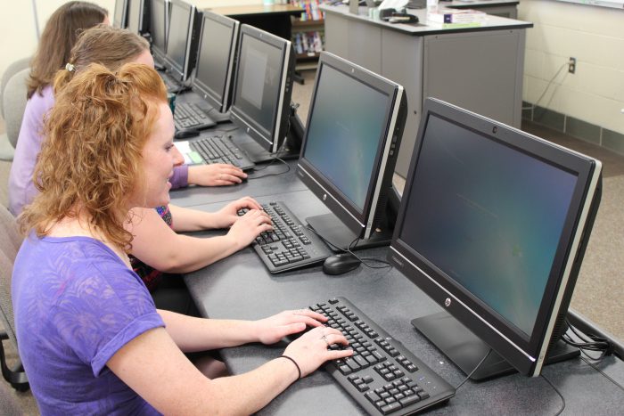 Health Information Technology students learning
