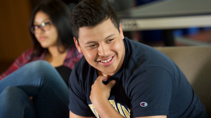 male student female in background