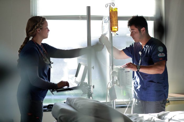 Nursing students learning
