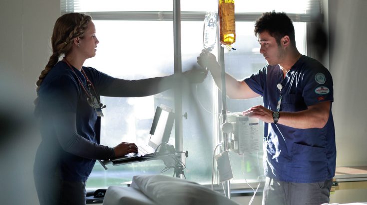 Nursing students learning
