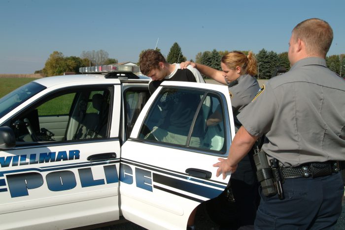 Students practicing law enforcement