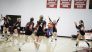volleyball players cheering