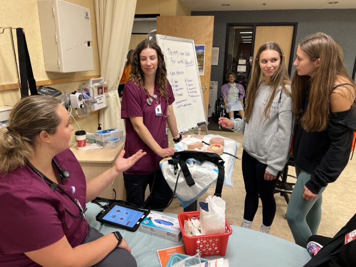 photo of nursing students with visiting students